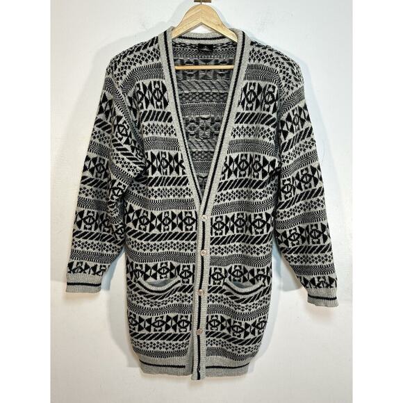 Vintage KENNINGTON Woman’s Wool Long Cardigan Large Oversized - Picture 1 of 14